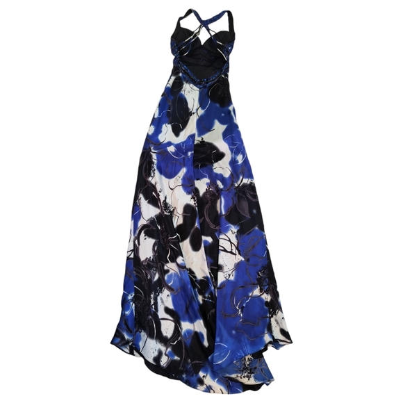 Cache Multicolor Floral print Beaded Strappy Gown women's size 0 - Picture 10 of 16